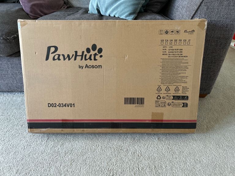 PawHut Trapeze Collapsible Dog Travel Cage Black, One Size