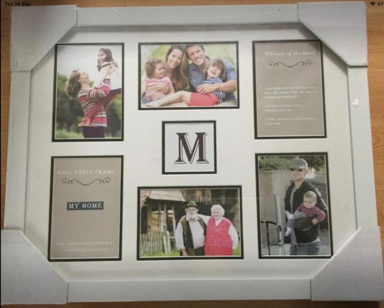 Brand new multi picture photo frame comes in original packaging. Size 16 x 20. 