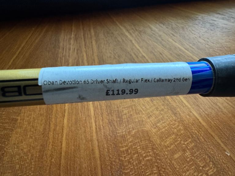Oban Devotion driver shaft 65g R flex for Callaway