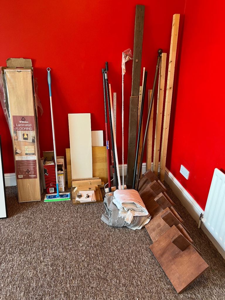 Home Decorating Furnishing DIY Job Lot - Wood, Appliances, Paint, Shelves, Hooks, Microwave, Fridge