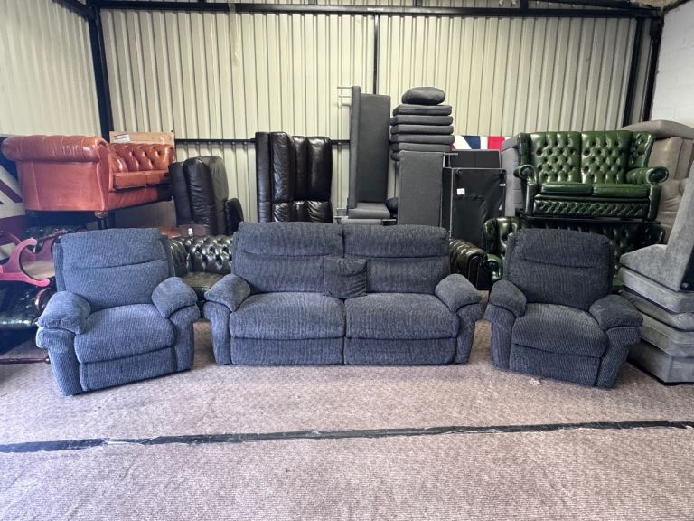 Lazyboy Tamla grey 3 seater sofa and 2 armchairs suite RRP £3.3k Delivery available