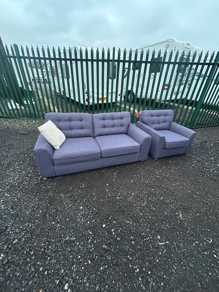 Blue 2 seater & chair set
