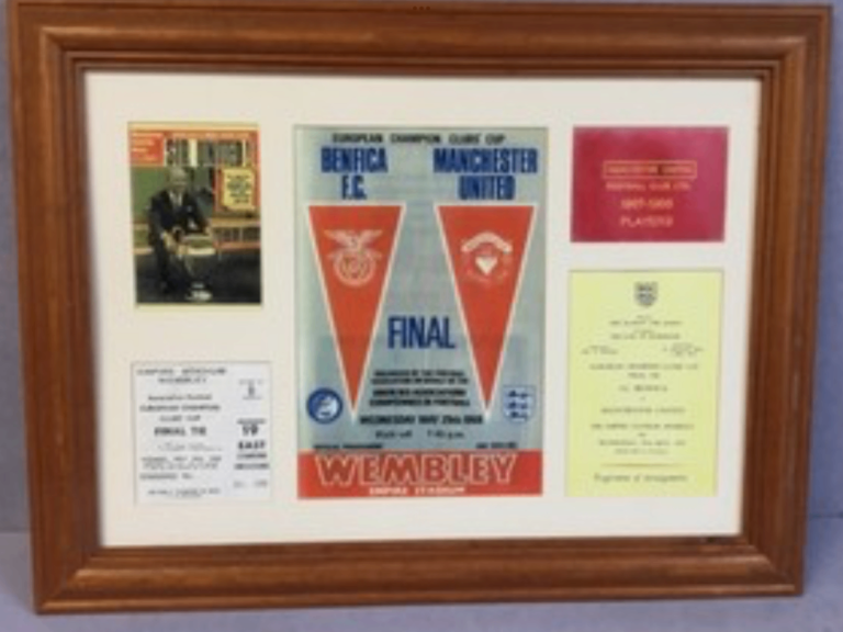 Framed Full Colour 1968 Manchester United SL Benfica European Cup Final. See photos. 