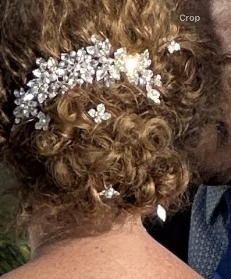 Crystal and pearl hair piece