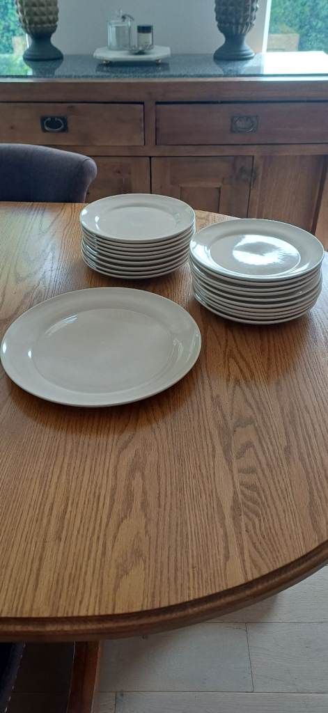 20 Snack Lunch Plates 9" Ivory vgc 