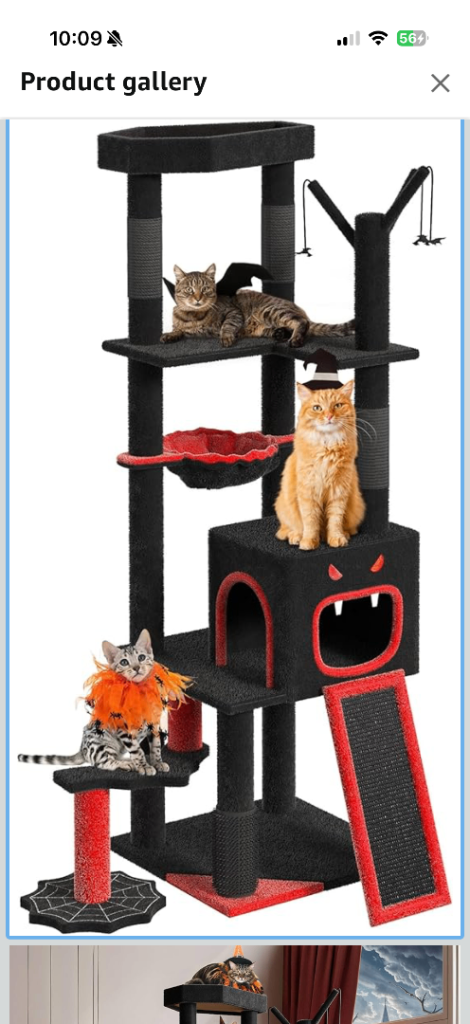 Gothic Cats XL Climbing Scratching Tree Halloween 