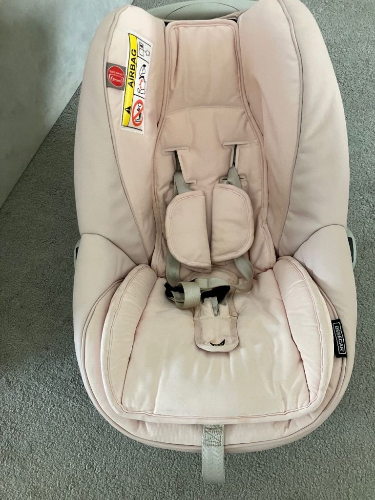 Bebecar pink leather car seat 