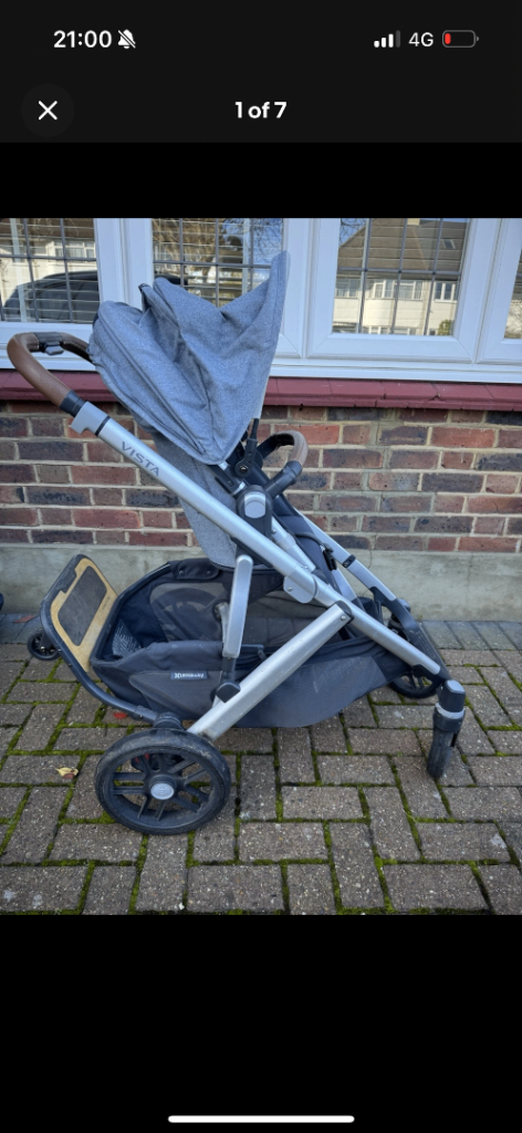 UPPAbaby Vista V2 Pushchair Grey - Excellent Condition