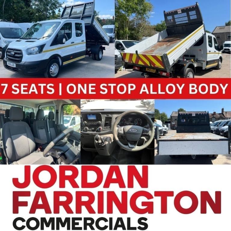 2021 FORD TRANSIT 350 EURO 6 ULEZ ALLOY ONE-STOP BODY RWD DRW CREW CAB TIPPER