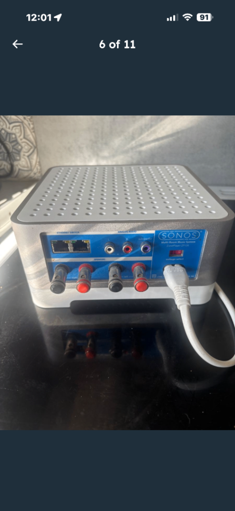 Sonos ZP120 Zone Player Wireless AMP Multi Room Music System Amplifier in White