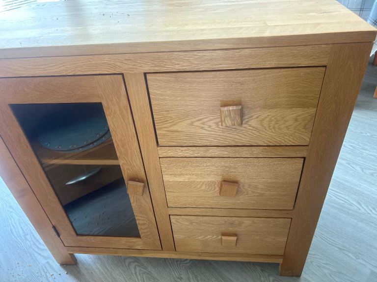 Wooden Sideboard with Drawers and Glass Door - Great Condition