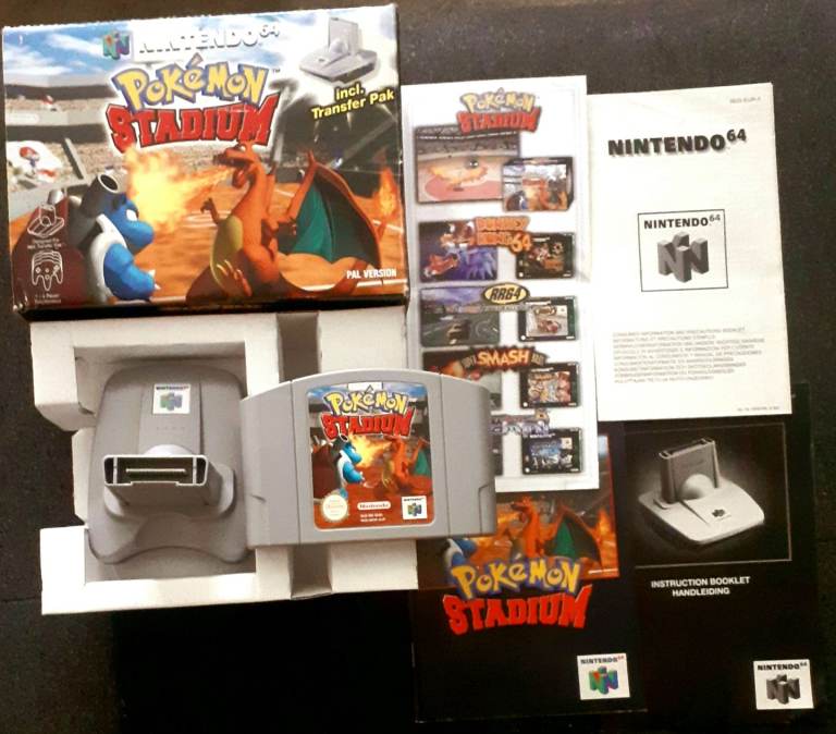 Pokemon Stadium in Box w/Transfer Pak + All Content Great Condition 