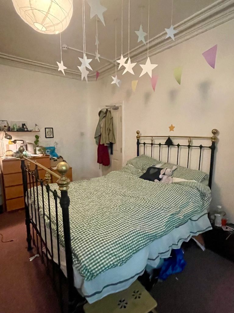 Antique cast iron double bed