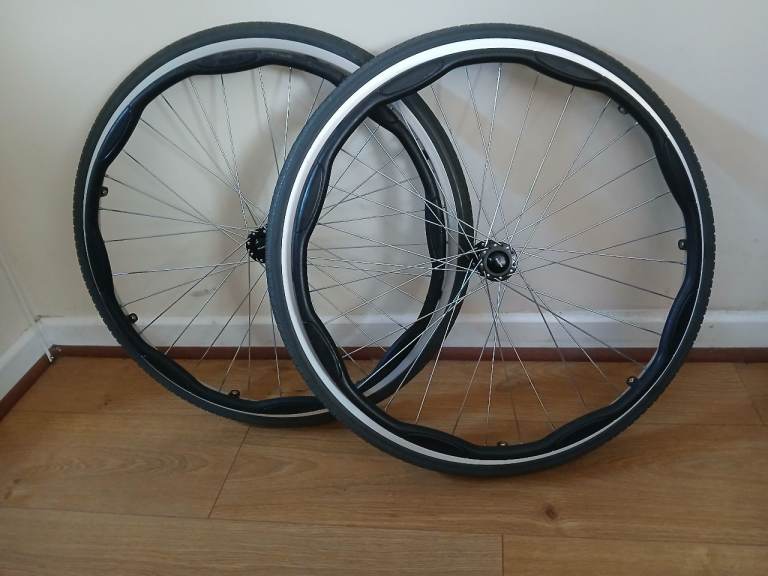 image for Karma Self Propelled Wheelchair Rear Wheels Pair 24 x 1 3/8 Quick Release