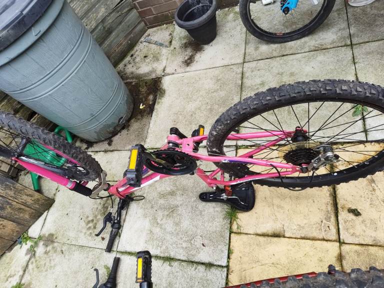Pink girls bike