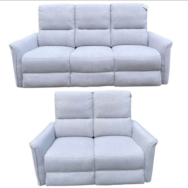 Grey Fabric Manual Recliner 3+2 Seater Sofa Set New free local delivery 