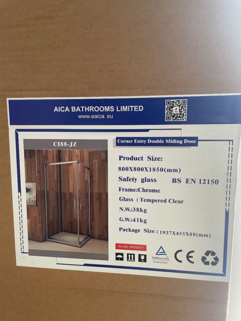 Shower double sliding glass door 