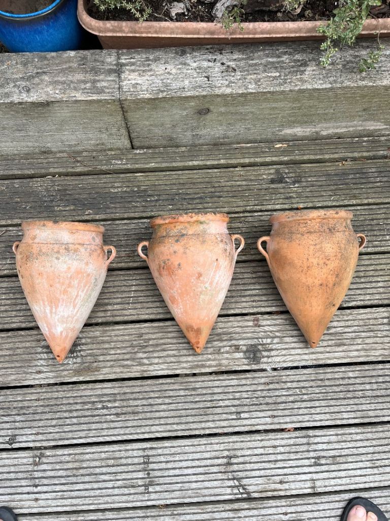 3 Grecian type Amphora pots / ornaments used 