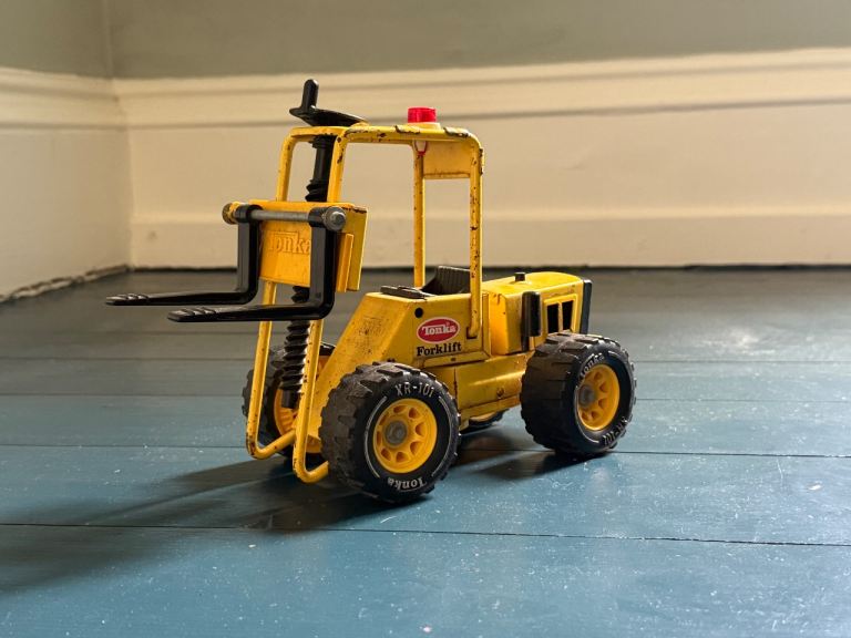 Tonka Forklift Toy – Yellow, Fair Condition