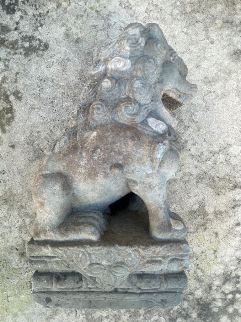 Antique Chinese carved temple foo dog