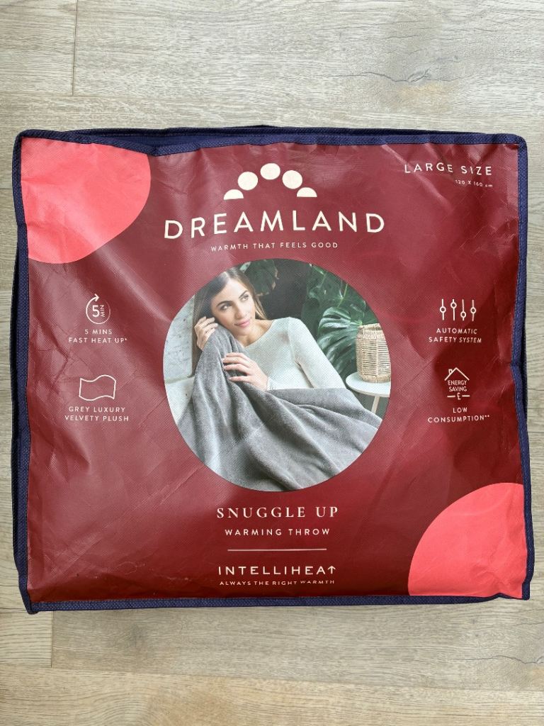 Dreamland Snuggle Up Warming Throw - Large Size, Grey, New