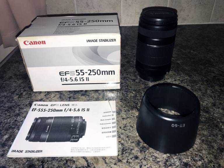 image for Canon EFS 55-250mm f/4-5.6 IS II Lens inc ET-60 Hood