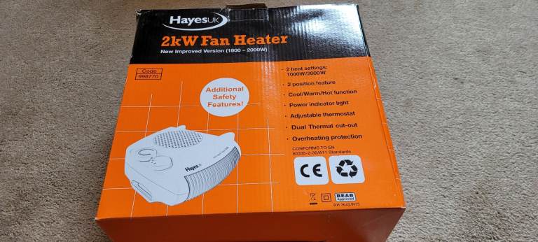 Hayes UK Fan heater Brand New 
