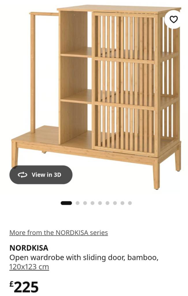 IKEA "Nordiska" range open wardrobe