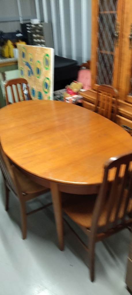 Mid century dining table and 4 chairs 