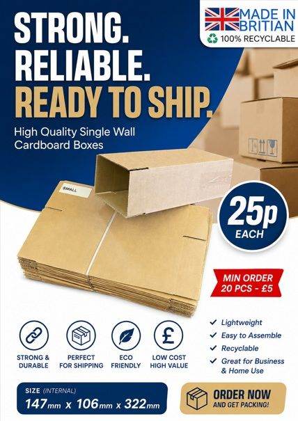 📦 POSTAGE BOXES - 20 BOXES JUST £5!