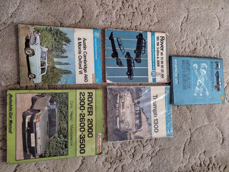 5 CAR  ROVER TRIUMPH  AUSTIN RENAULT MANUALS 1960S 1970S. FROM £4 EACH