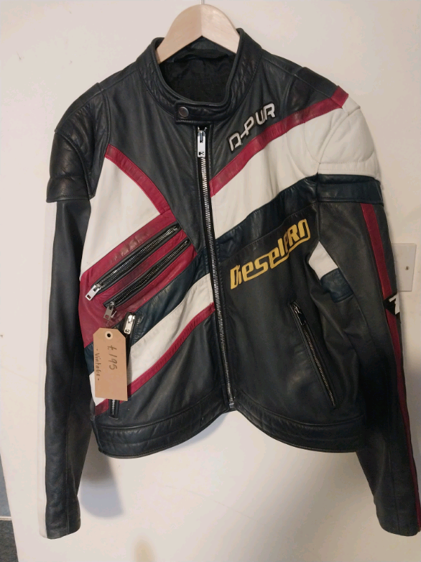 DIESEL Men's Black Leather Motocross Jacket (Rare) Normally £795 Medium NO OFFERS