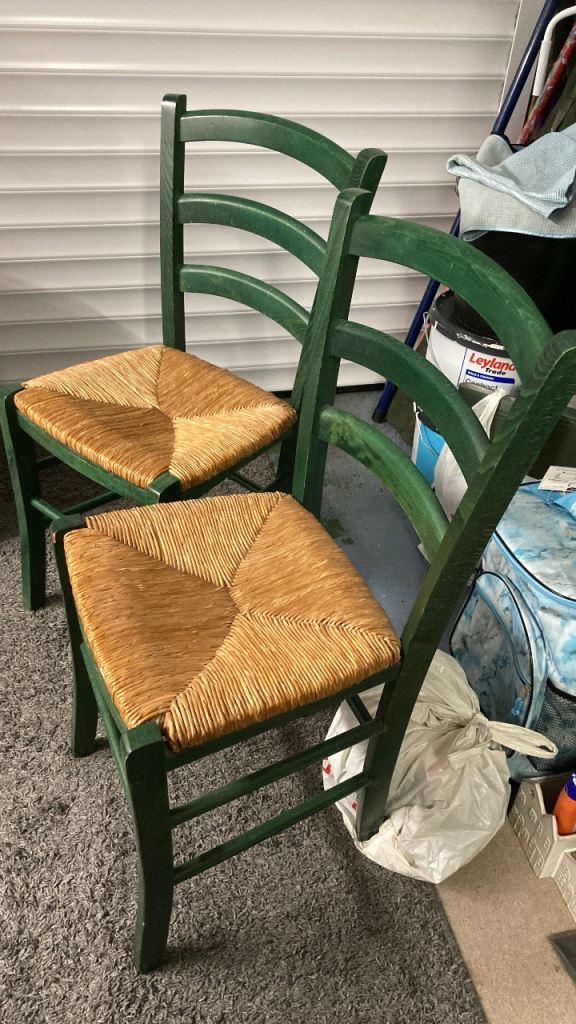 Free Pair of Green Wooden Chairs