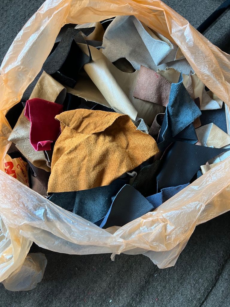 Mixed Leather Scraps for Crafts – Good Condition