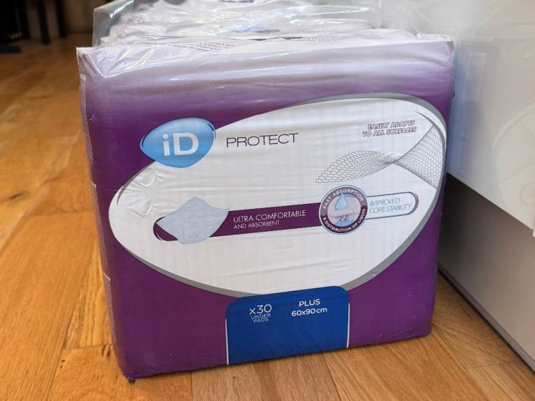 iD Protect Plus Incontinence Pads x120 – New, Unopened (Bed pads / Underpads)
