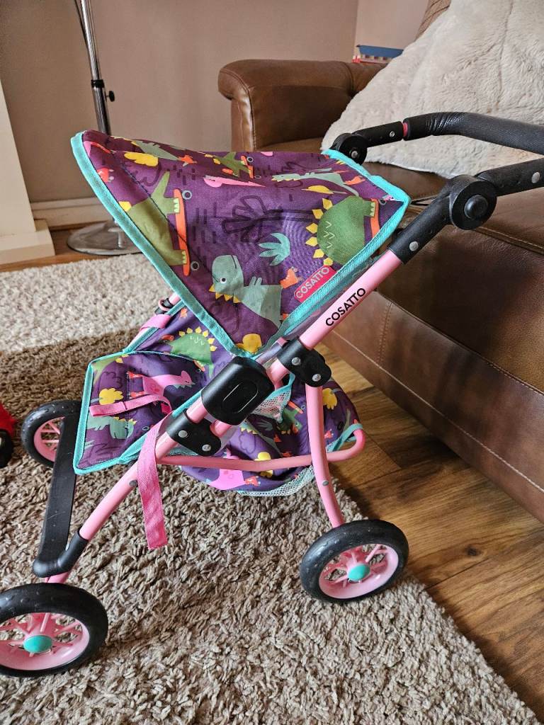 Cosatto Dolls Pram/Stroller - Good Condition, Dinosaur Pattern