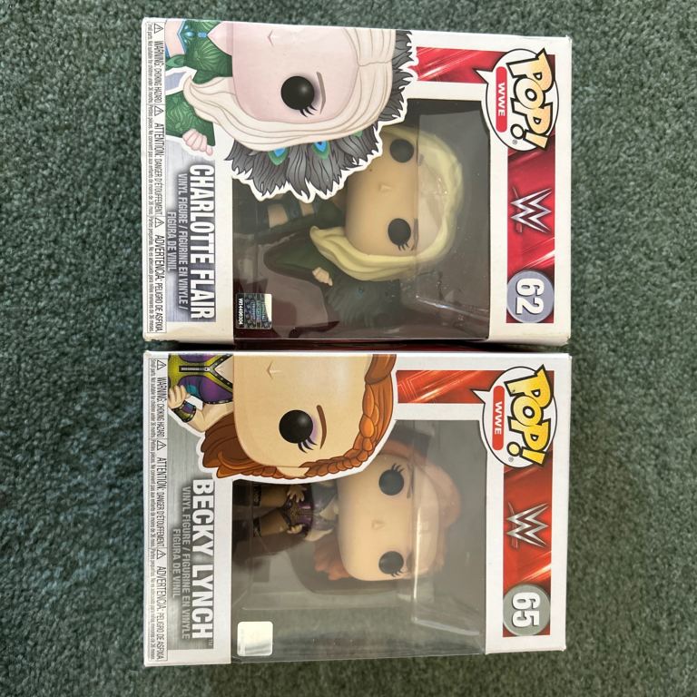 Funko Pop! WWE Becky Lynch #65 and Charlotte Flair #62