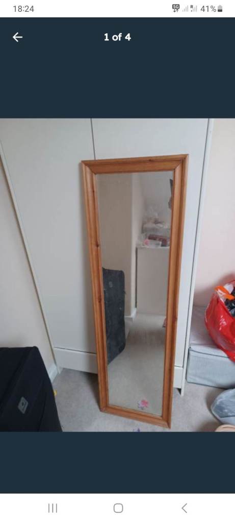 Wooden Framed Full Length Mirror – Good Condition