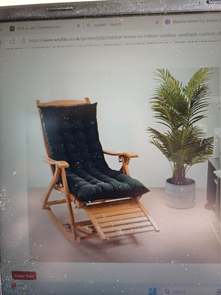 New cushion with ties for sun lounger & dining chair