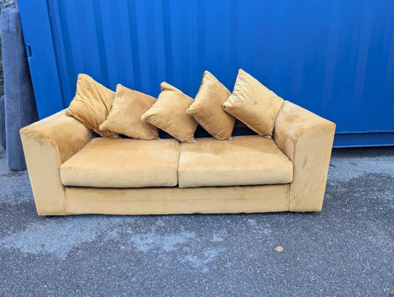 2 Seater Plush Velvet Sofa Cleaned Delivery Available 