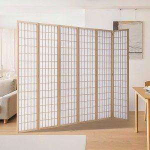 Wooden Room Divider Screen – White Panels, Good Condition