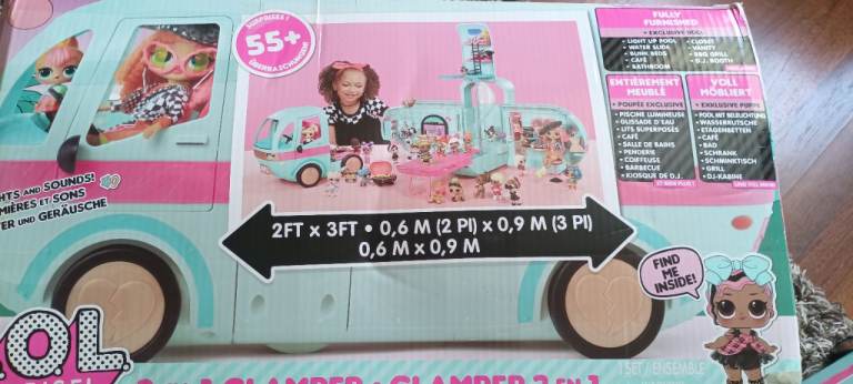 LOL campervan full set plus dolls plus extra furniture with box