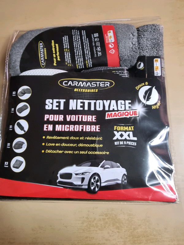 9 Piece Microfibre Car Cleaning Kit Detailing Brush Cloth Towel Sponge