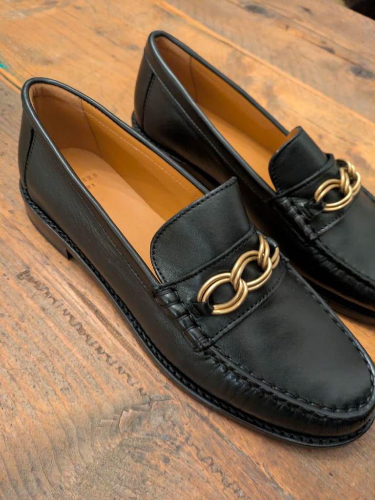 Sezane Vicky mocassins, black, UK 6, FR39, brand new