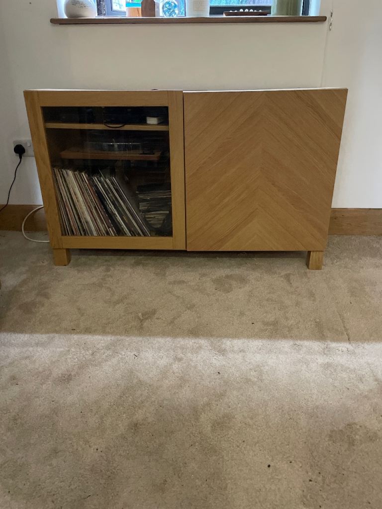 Wooden Sideboard Cabinet with Glass Door – Good Condition