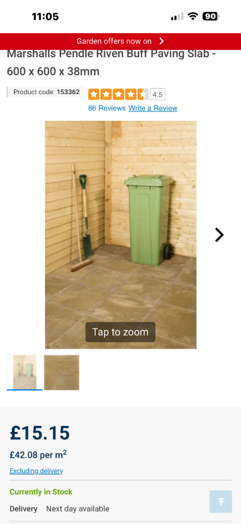 9 Buff riven slabs for sale new from wickes 