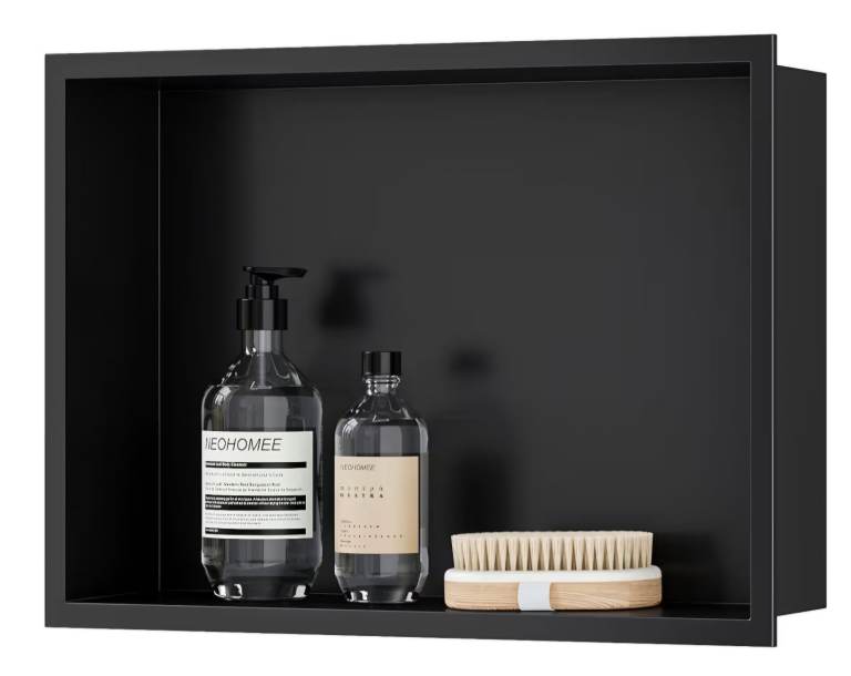 Neodrain Shower Niche Stainless Steel Niche Wall Insert Single Shelf  Storage. Black or Silver. £95