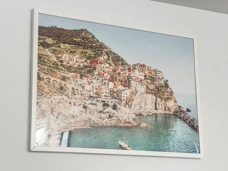 Large Italian Coastal Cinque Terre Framed Print – Great Condition
