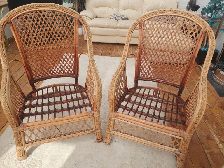 2 large patio or conservatory armchairs, very good condition vintage