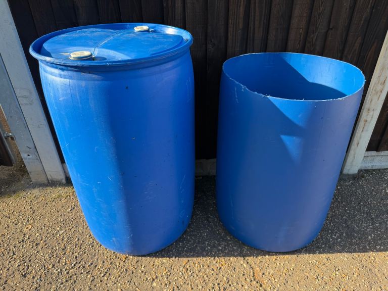 Blue Plastic Barrels / Drums – Good Condition